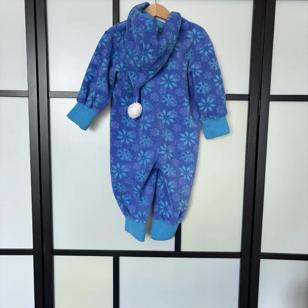 VTG 90s Gymboree Rainbow Tag Fleece Jumpsuit Snowflake Romper Coverall‎ Small